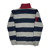 Age 10-12 Polo By Ralph Lauren Striped Zip Up - Large Grey Cotton