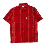 Fishing Columbia Hawaiian Shirt - Small Red Cotton
