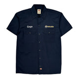 Walker Logo Dickies Short Sleeve Shirt - Small Navy Polyester Blend