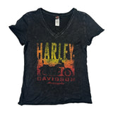 Age 8 Harley Davidson Graphic T-Shirt - Small Black Cotton