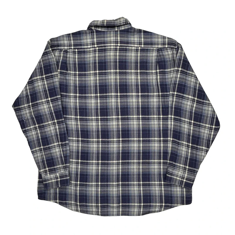 Lacoste Checked Flannel Shirt - XL White Cotton