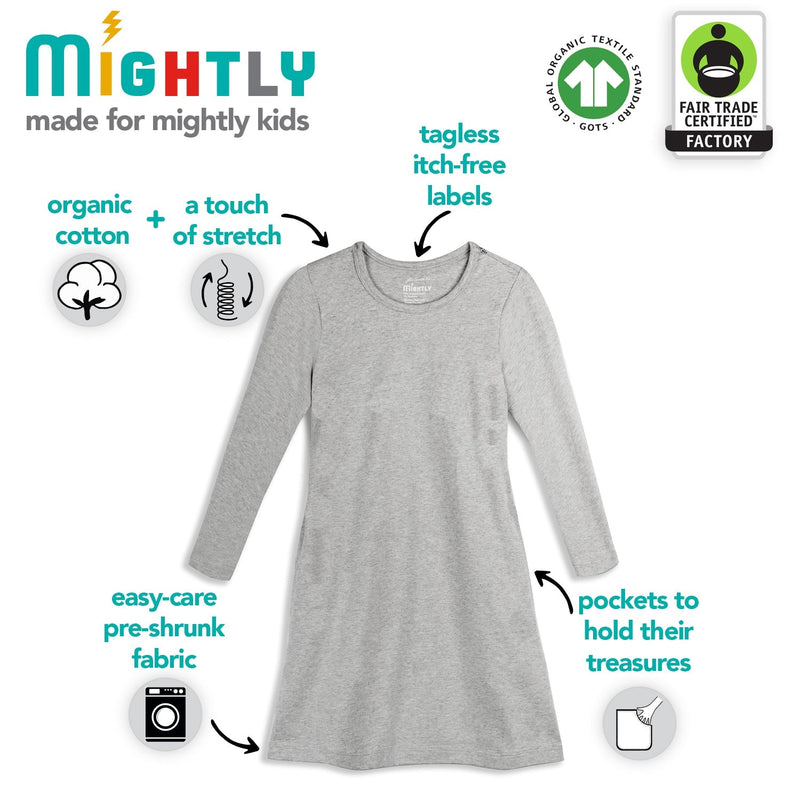 Toddler Long Sleeve T-Shirt Dresses for Kids - FINAL SALE