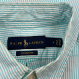Ralph Lauren Striped Short Sleeve Shirt - Medium Blue Cotton