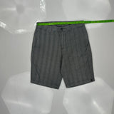 Quiksilver Pinstripe Shorts - 32W 10L Grey Cotton Blend