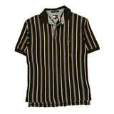 Tommy Hilfiger Striped Polo Shirt - Medium Black Cotton