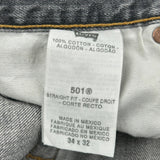 Levis 501 Jeans - 34W 32L Gray Cotton