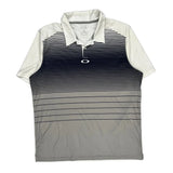 Oakley Striped Polo Shirt - XL Gray Polyester