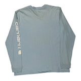 Carhartt Long Sleeve T-Shirt - Large Blue Cotton