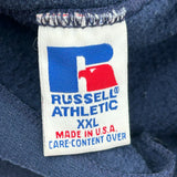 90S Made In USA Russell Athletic Blank 1/4 Zip - 2XL Navy Cotton Blend