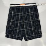 Lee Checked Cargo Shorts - 32W 10L Black Cotton
