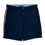 Tommy Hilfiger Striped Chino Shorts - 36W 10L Navy Cotton