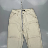 Unbranded Double Knee Carpenter Trousers - 27W UK 8 Cream Cotton