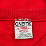 Blank Oneita Single Stitch T-Shirt - XL Red Cotton