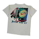 Made In USA Nike Tennis Graphic T-Shirt - Medium White Cotton