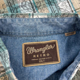 Wrangler Tall Patterned Shirt - 2XL Multicoloured Cotton
