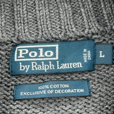 Polo By Ralph Lauren 1/4 Zip - Large Gray Cotton