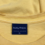 Made In USA Nautica Spellout T-Shirt - XL Yellow Cotton