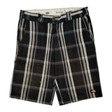 Dickies Checked Shorts - 34W 10L Black Cotton