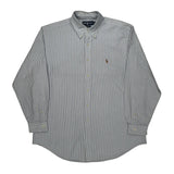 Ralph Lauren Striped Shirt - Large Blue Cotton