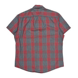 Tommy Hilfiger Checked Short Sleeve Shirt - Large Gray Cotton