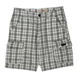 Wrangler Checked Cargo Shorts - 32W 10L Black & White Cotton