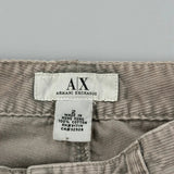 Armani Exchange Cord Trousers - 26″ Waist Grey Cotton