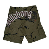 Spellout Billabong Camo Cargo Shorts - 34″ Waist Green Polyester