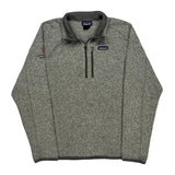 Patagonia Fleece 1/4 Zip - Large Gray Polyester