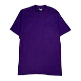 Blank Bvd Single Stitch T-Shirt - Large Purple Cotton