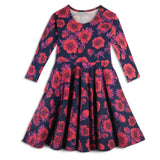 Kids Organic Cotton 3/4 Sleeve Twirl Dress - FINAL SALE