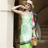 Anyyou 100% Mulberry Silk Emerald Green Scarf Women Luxury Long Shawl – Beach Wear, Swimwear Cover Up, Pashmina Foulard Fashion Accessory