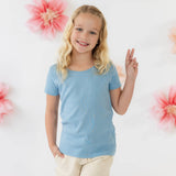 Organic Cotton Kids Rib Knit Short Sleeve Tee