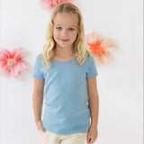 Organic Cotton Kids Rib Knit Short Sleeve Tee