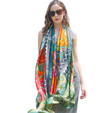Anyyou Luxury 100% Mulberry Silk Dark Orange Long Scarf Women Beach Shawl Pashmina Wrap Swimwear Cover-Up Foulard