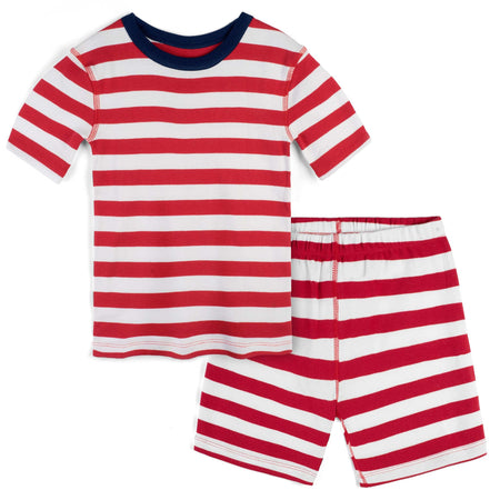100% Organic Cotton Shortie Pajamas for Kids: Stripes - Final Sale