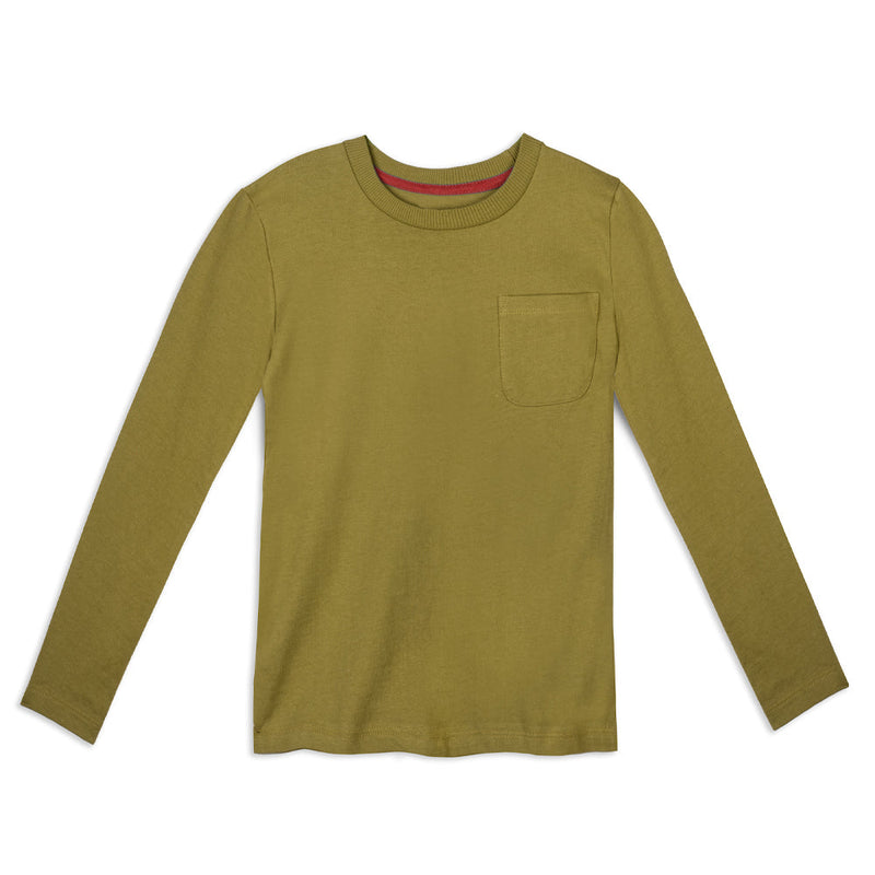 Organic Cotton Kids Shirts - Long Sleeve Pocket Tee