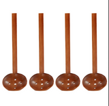 Anygleam Brown 4pcs Wooden Strainer Soup Spoon Kitchen Tableware