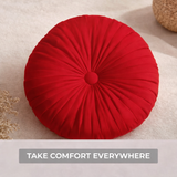 Anyhouz Pleated Round Pillow – Soft Cushion Filled Decorative Throw Pillow