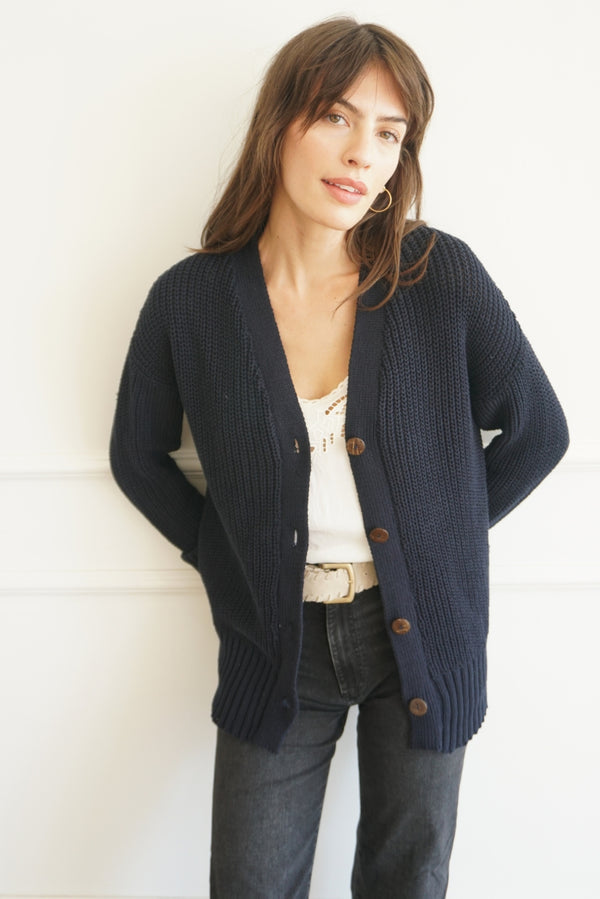 Emily Cardigan in Midnight Navy