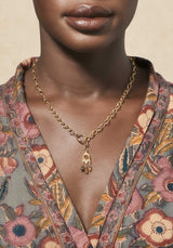 Necklace Padma Chain Col Grenat