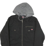 WRANGLER Mens Black & Grey Casual Cotton Blend Zip Jacket S Hooded Workwear