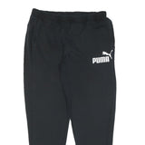 PUMA Mens Joggers Black L W32 L30 Cotton Blend Slim Tapered Fit Logo Print