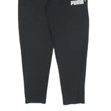 PUMA Mens Joggers Black L W32 L30 Cotton Blend Slim Tapered Fit Logo Print