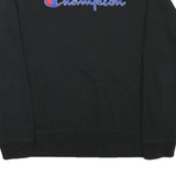 CHAMPION Boys Black XL Crew Neck Cotton Blend Sweatshirt Embroidered Logo