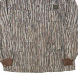 Mens Brown Cotton Blend Liberty Button Jacket L Striped Casual Outerwear