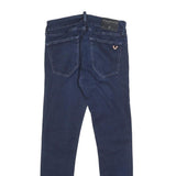 TRUE RELIGION Mens Dark Blue Slim Skinny Denim Jeans W30 L30 Zip Cotton Blend
