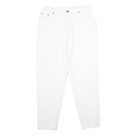 LE COMTE Womens Classic White Jeans Denim W30 L32 Zip Pockets Embroidered Logo