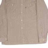 CLUB 21 Mens Beige Checked Shirt M Cotton Blend Long Sleeve Button Shirt