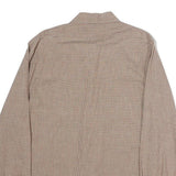 CLUB 21 Mens Beige Checked Shirt M Cotton Blend Long Sleeve Button Shirt