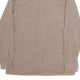 CLUB 21 Mens Beige Checked Shirt M Cotton Blend Long Sleeve Button Shirt
